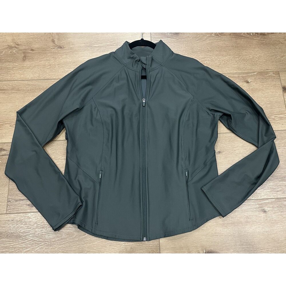 Old Navy Women's Cropped Athletic Powersoft Jacket Hunter Green XL EUC